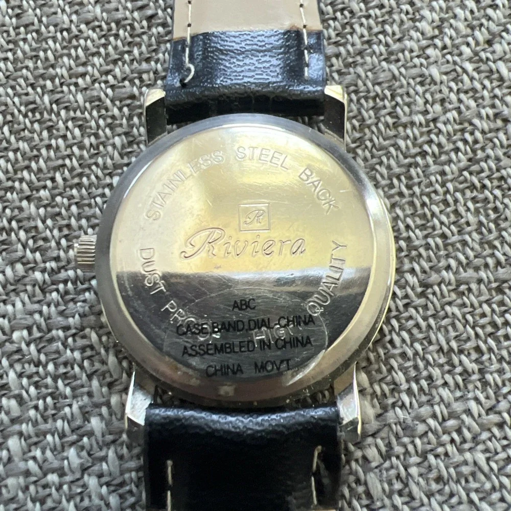 Riviera Black Quartz Watch NEEDS NEW BATTERY